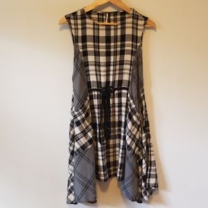 FP checkered dress with tie-front